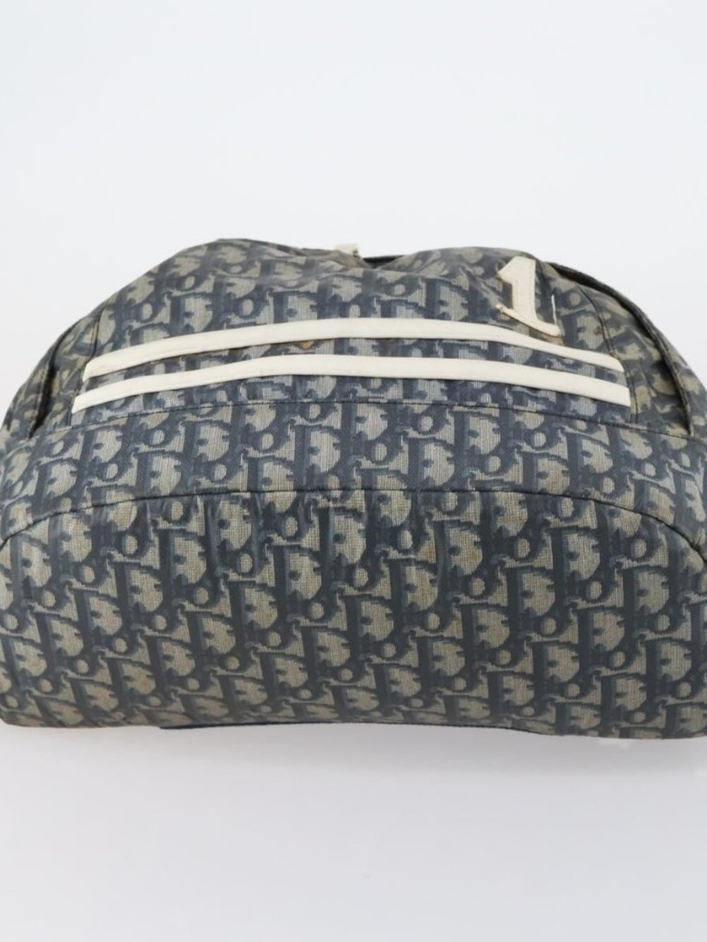 Christian Dior Trotter Canvas Backpack PVC Blue Silver Auth bs31270 - Picture 3 of 16